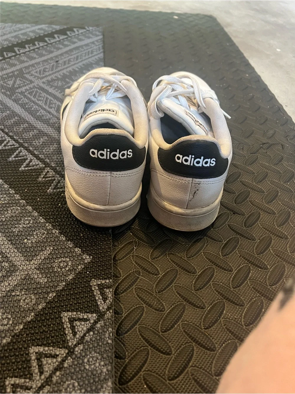 adidas White Sneakers with Black Three-Stripes